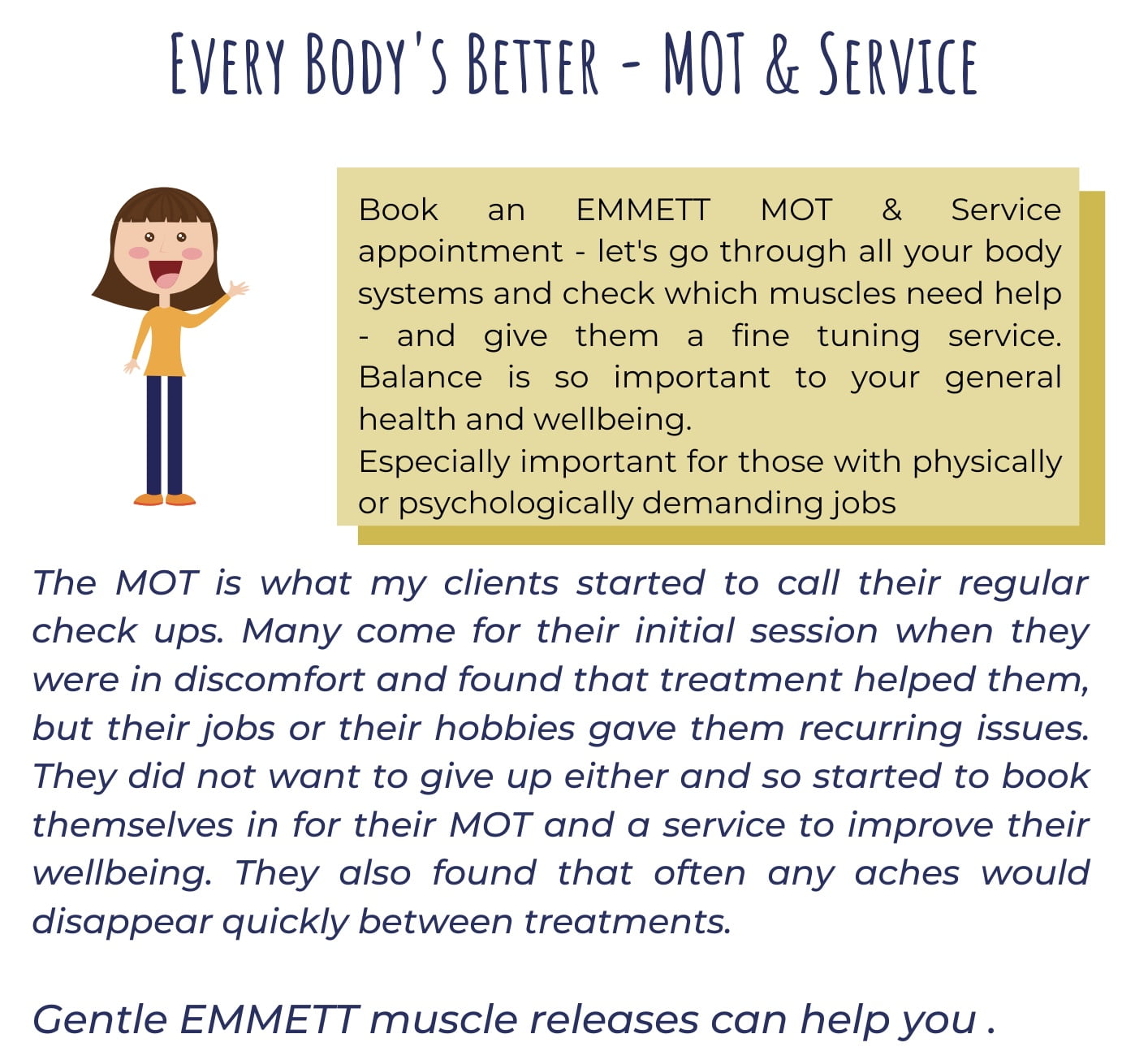 aches and pains - need a body MOT